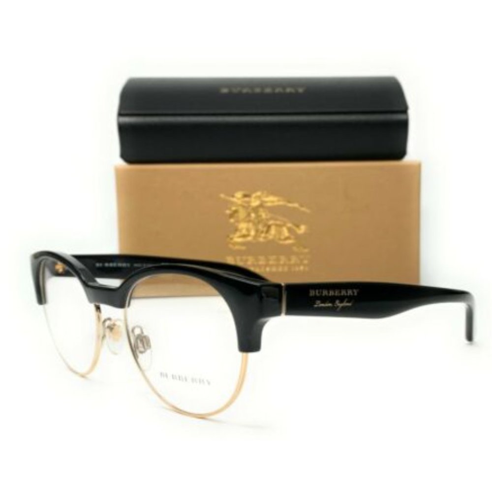 Burberry Women's Black and Gold Round Eyeglasses! - Picture 1 of 3